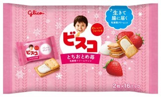 ビスコ大袋＜とちおとめ苺＞　パッケージ画像